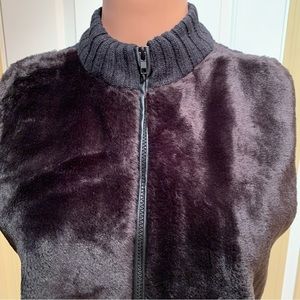 TIARA. Vest/Gilet. Faux fur on front, zip up Black ribbed hem & back of …